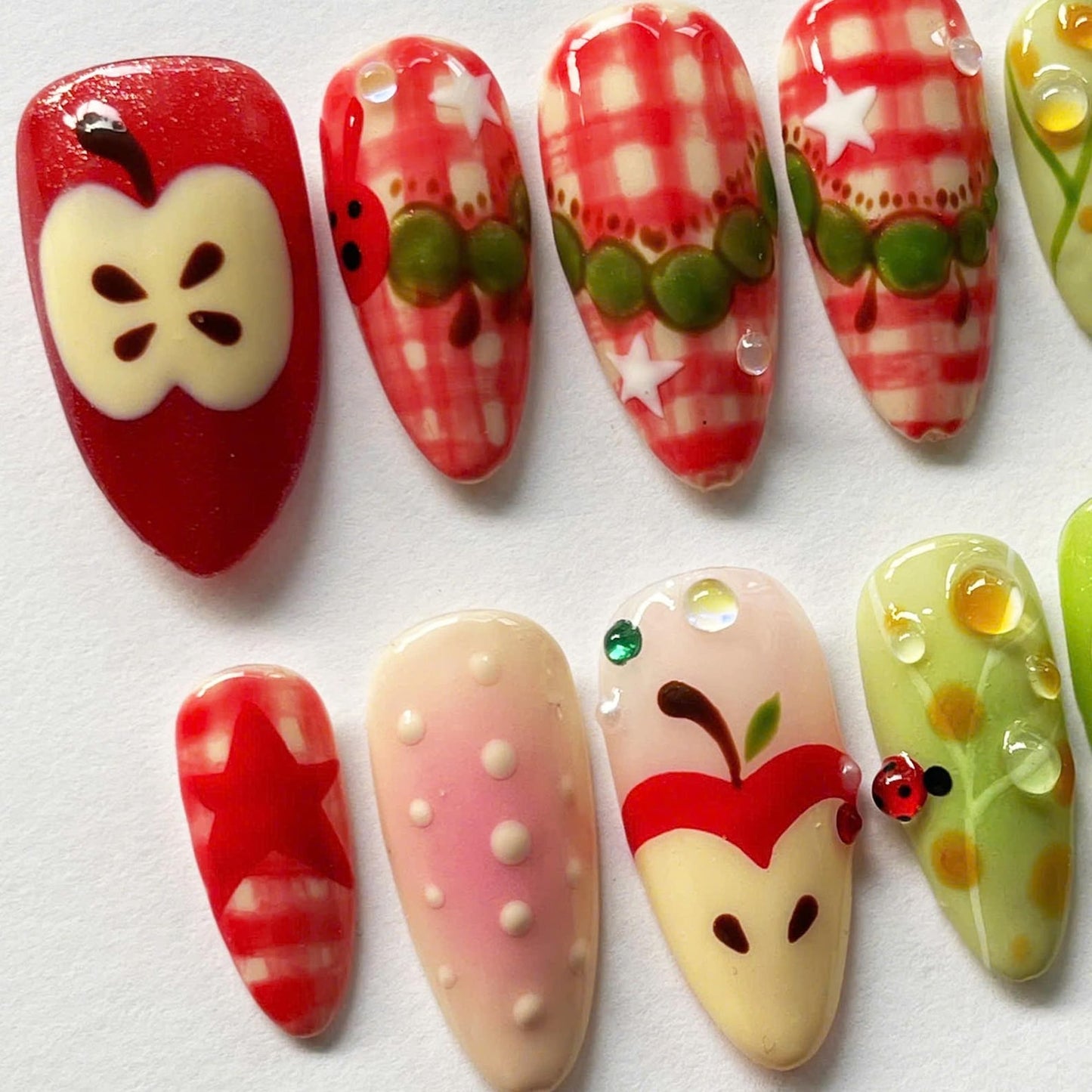 Hungry Caterpillar Handmade Press on nails - Summer Nails