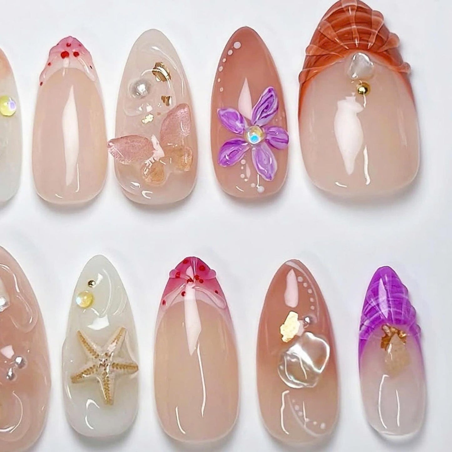 Tropical Summer Handmade Press on nails - Summer Nails