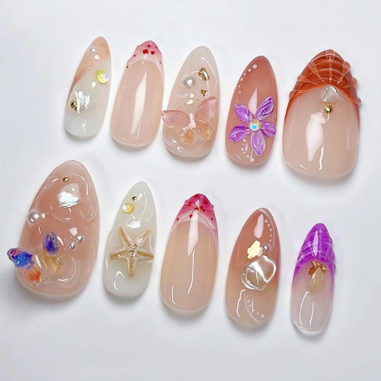 Tropical Summer Handmade Press on nails - Summer Nails