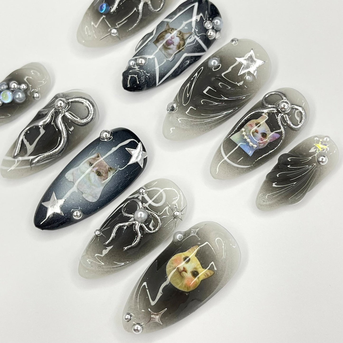 Black Cat Aura Gothic Press on nails