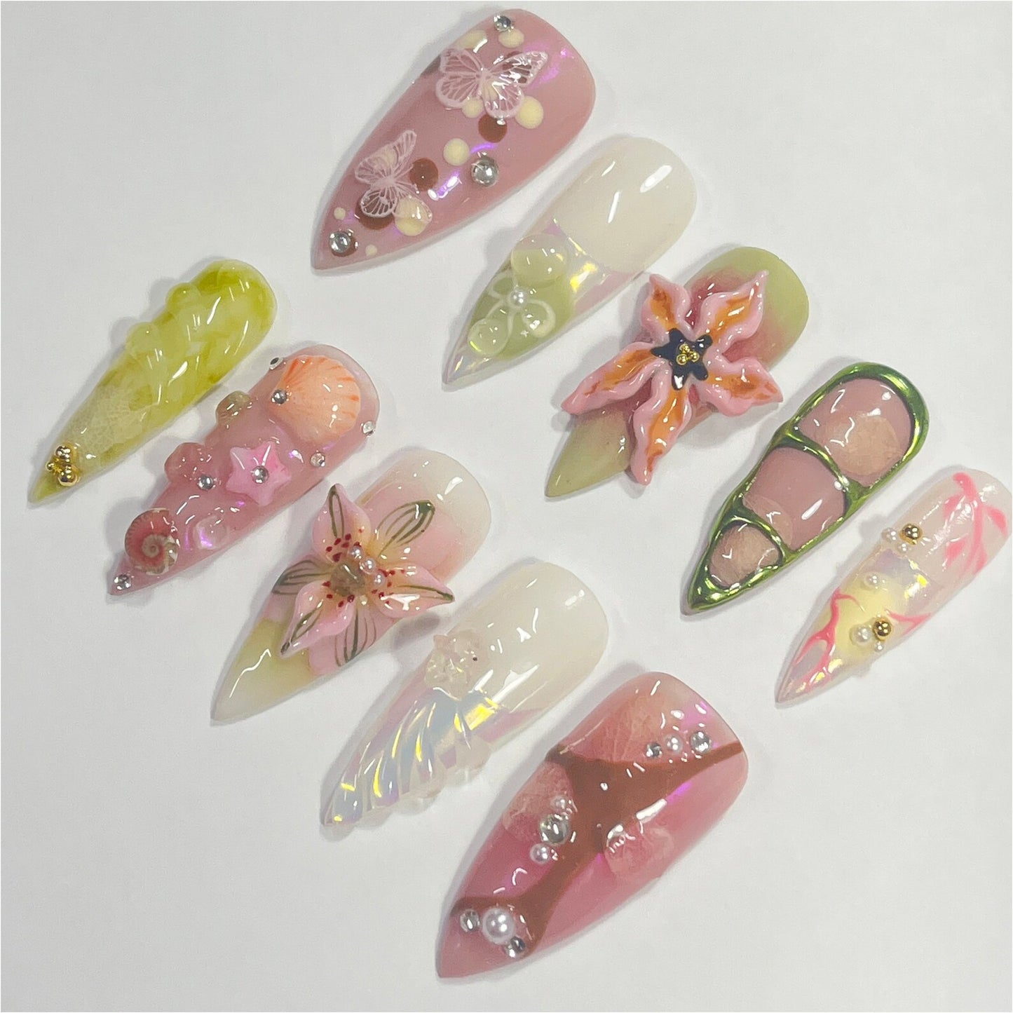 Fairy Dream Flower Garden Press on nails
