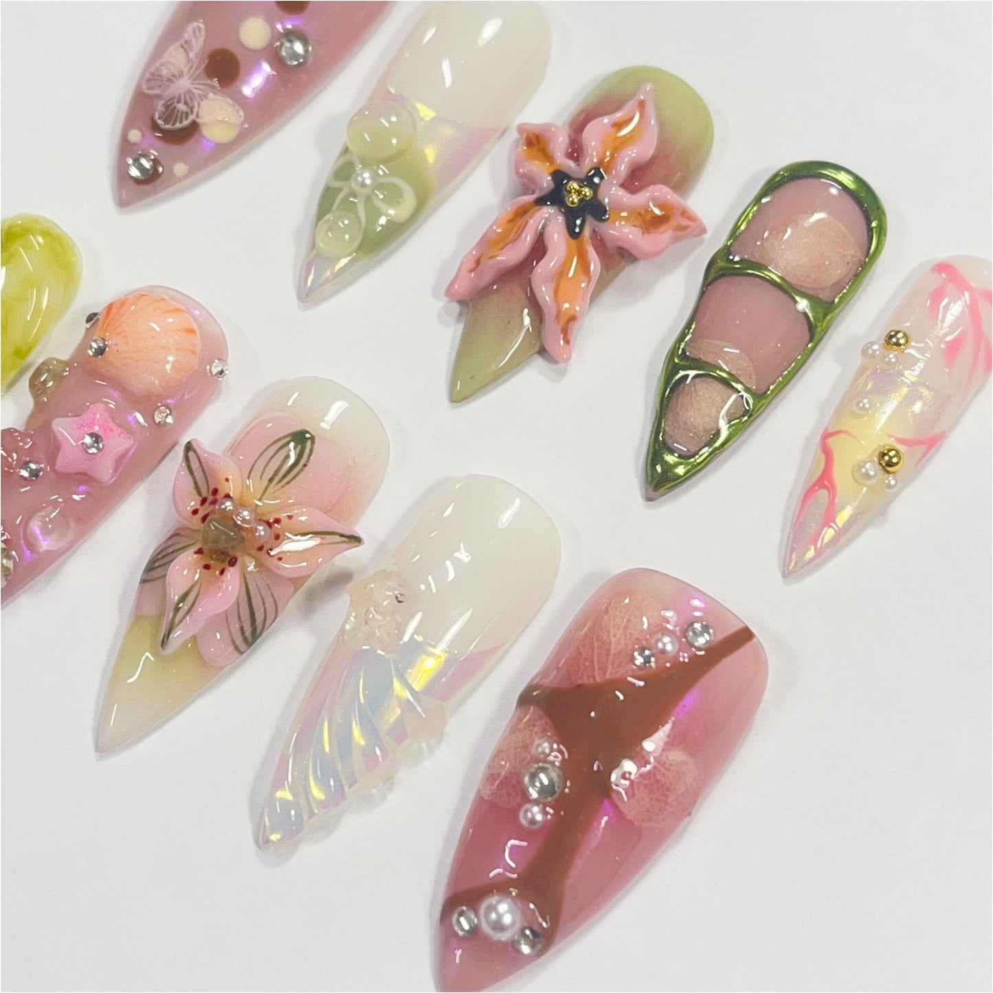 Fairy Dream Flower Garden Press on nails