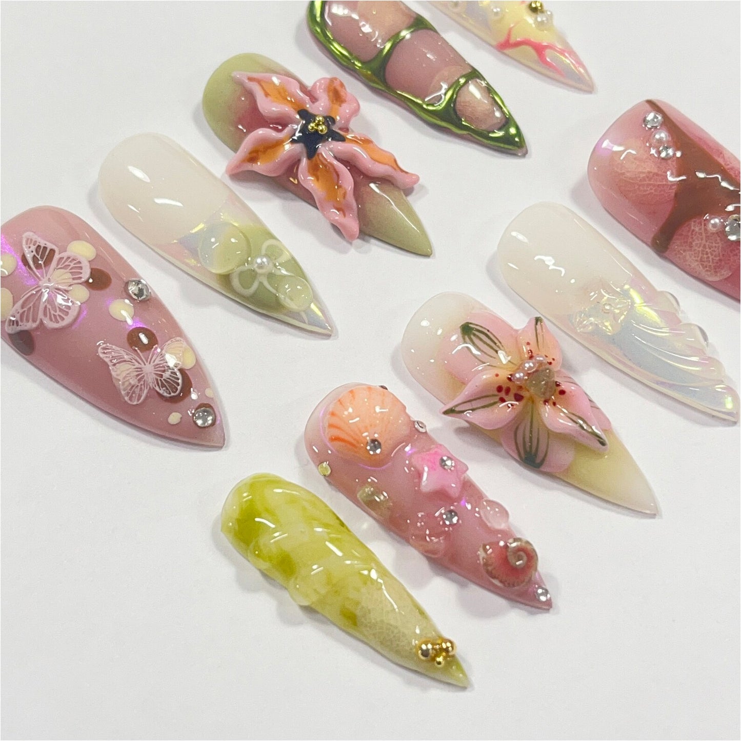 Fairy Dream Flower Garden Press on nails