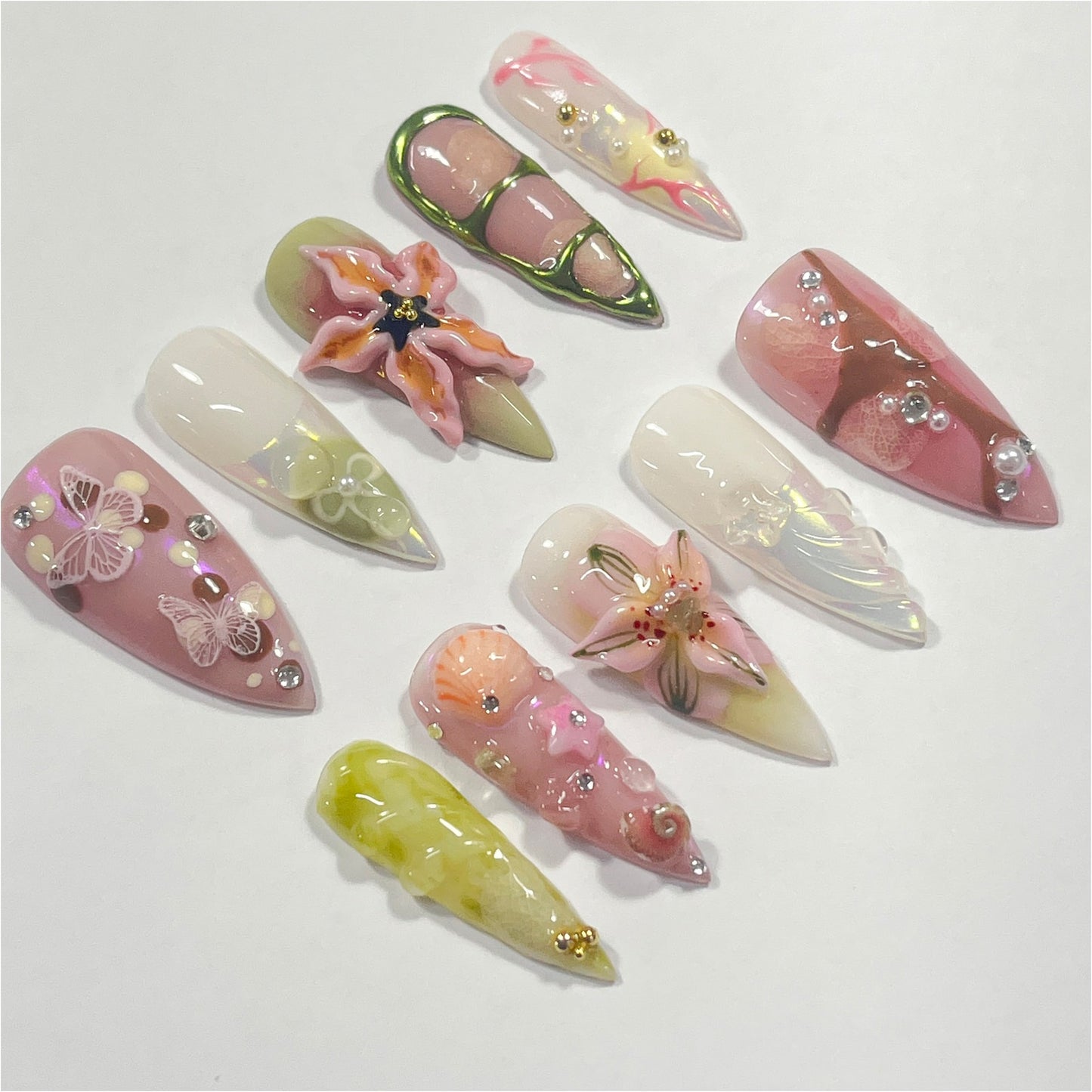 Fairy Dream Flower Garden Press on nails