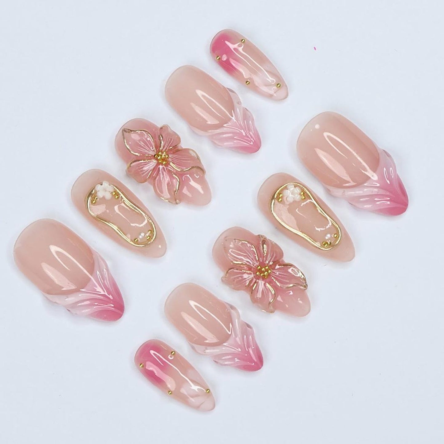 Blush Bloom Elegance Handmade Press on nails