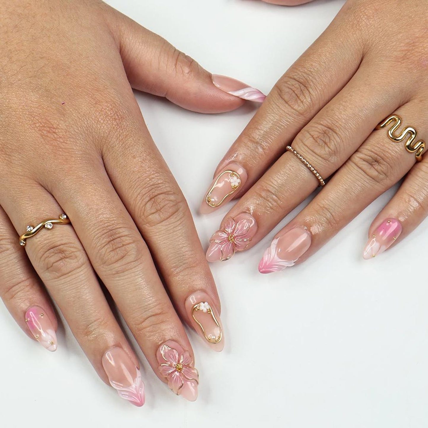 Blush Bloom Elegance Handmade Press on nails