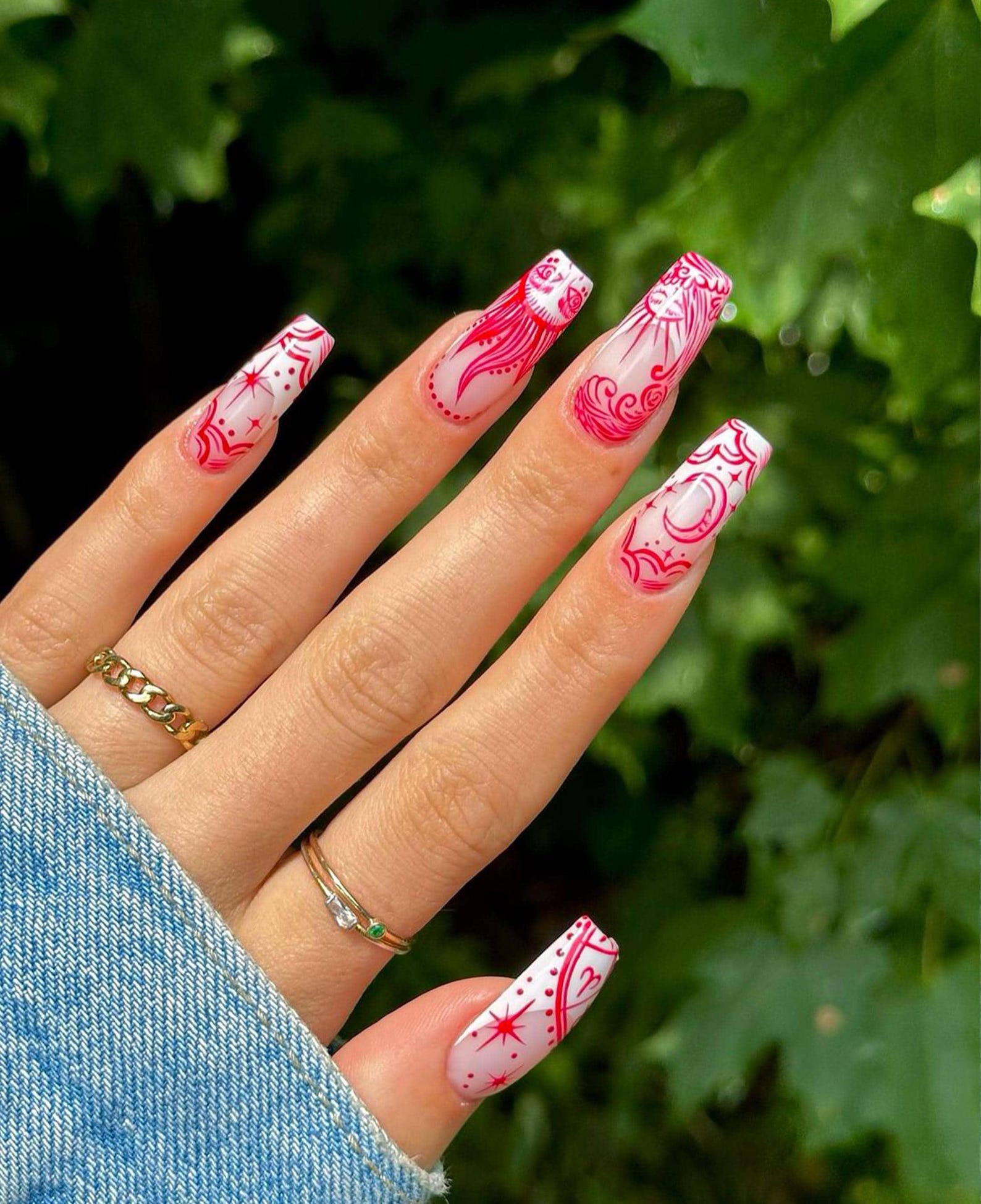 Boho-Chic Floral Handmade Press on nails - Summer Nails