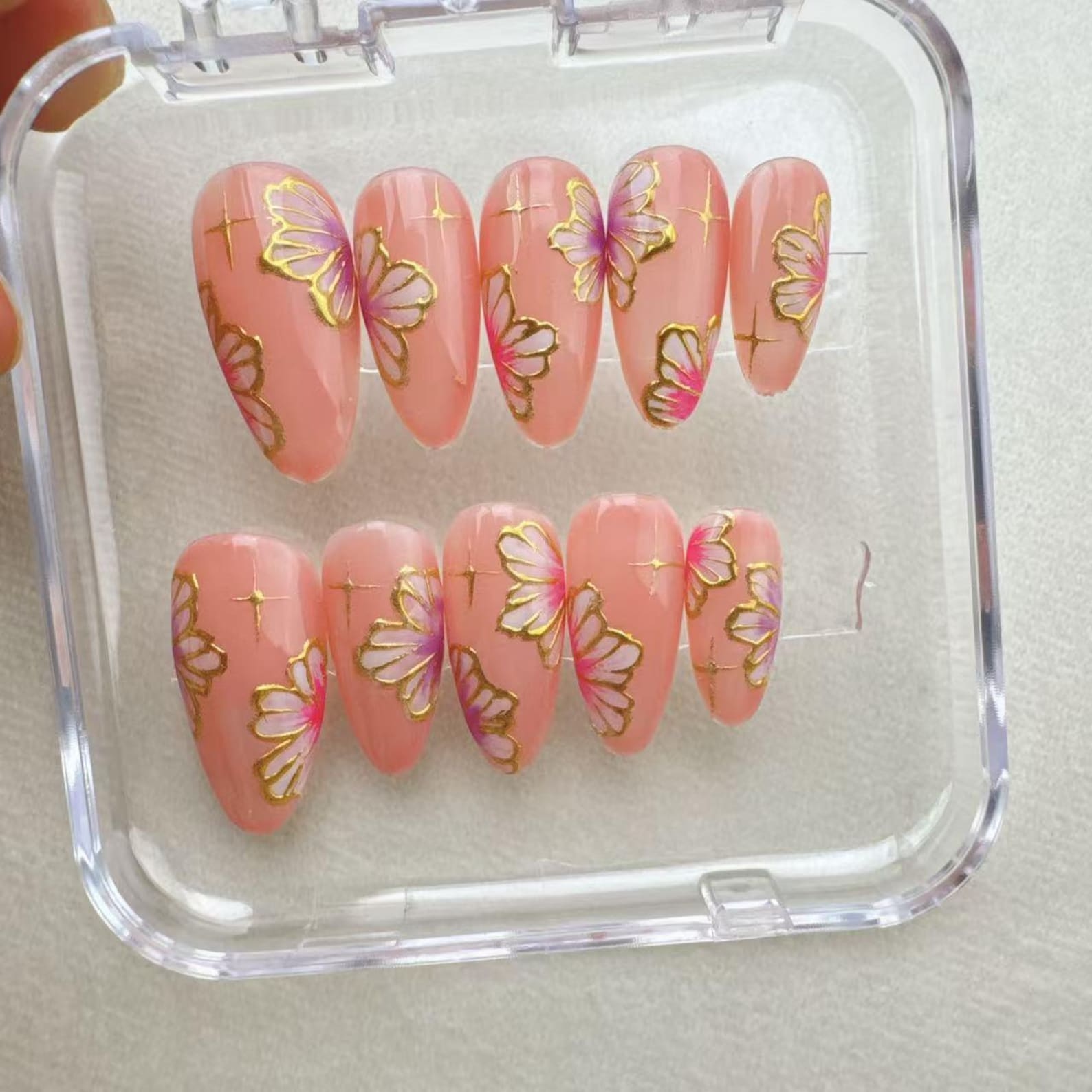 Butterfly Tropical Handmade Press on nails 