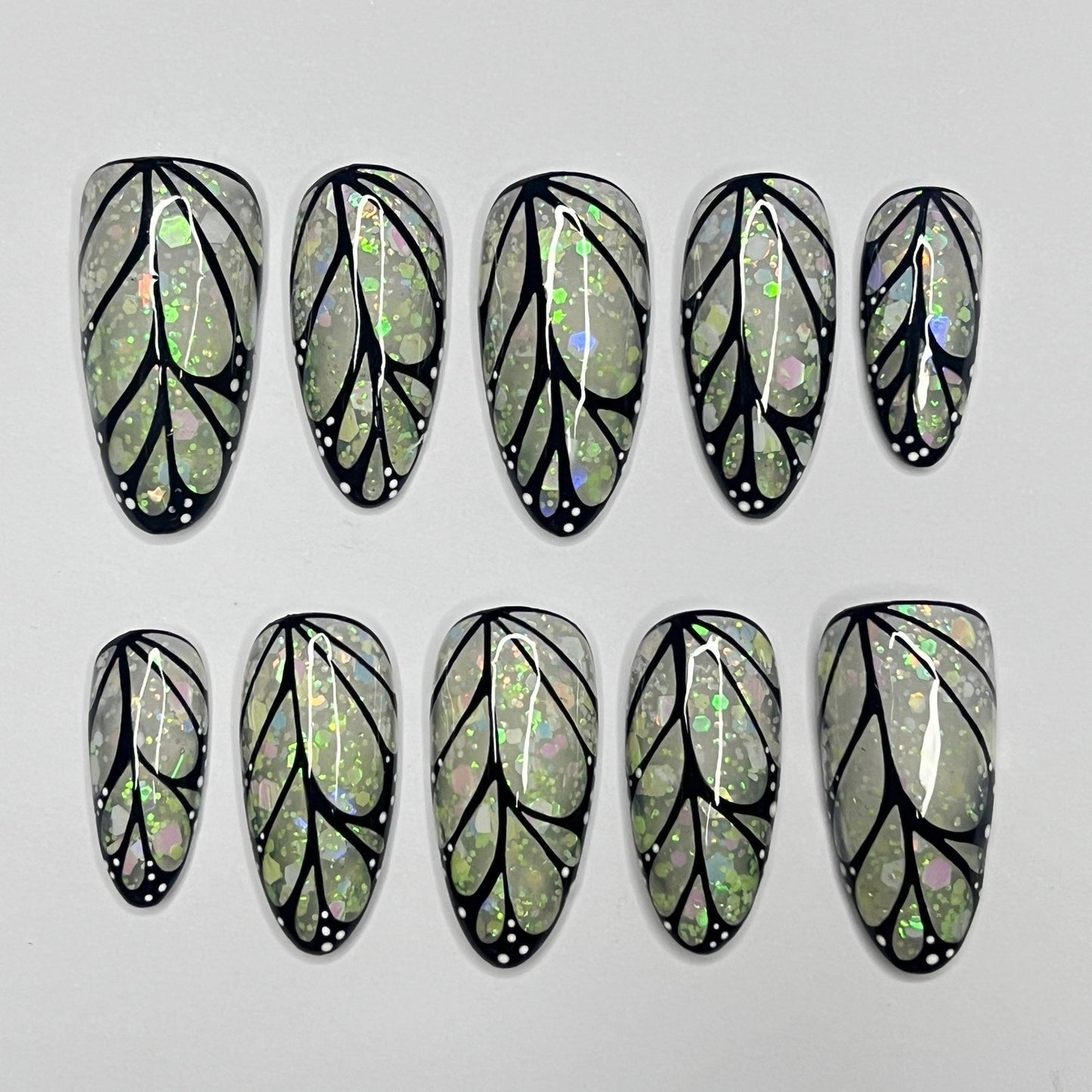 Butterfly Wings Handmade Press on nails - Summer Nails