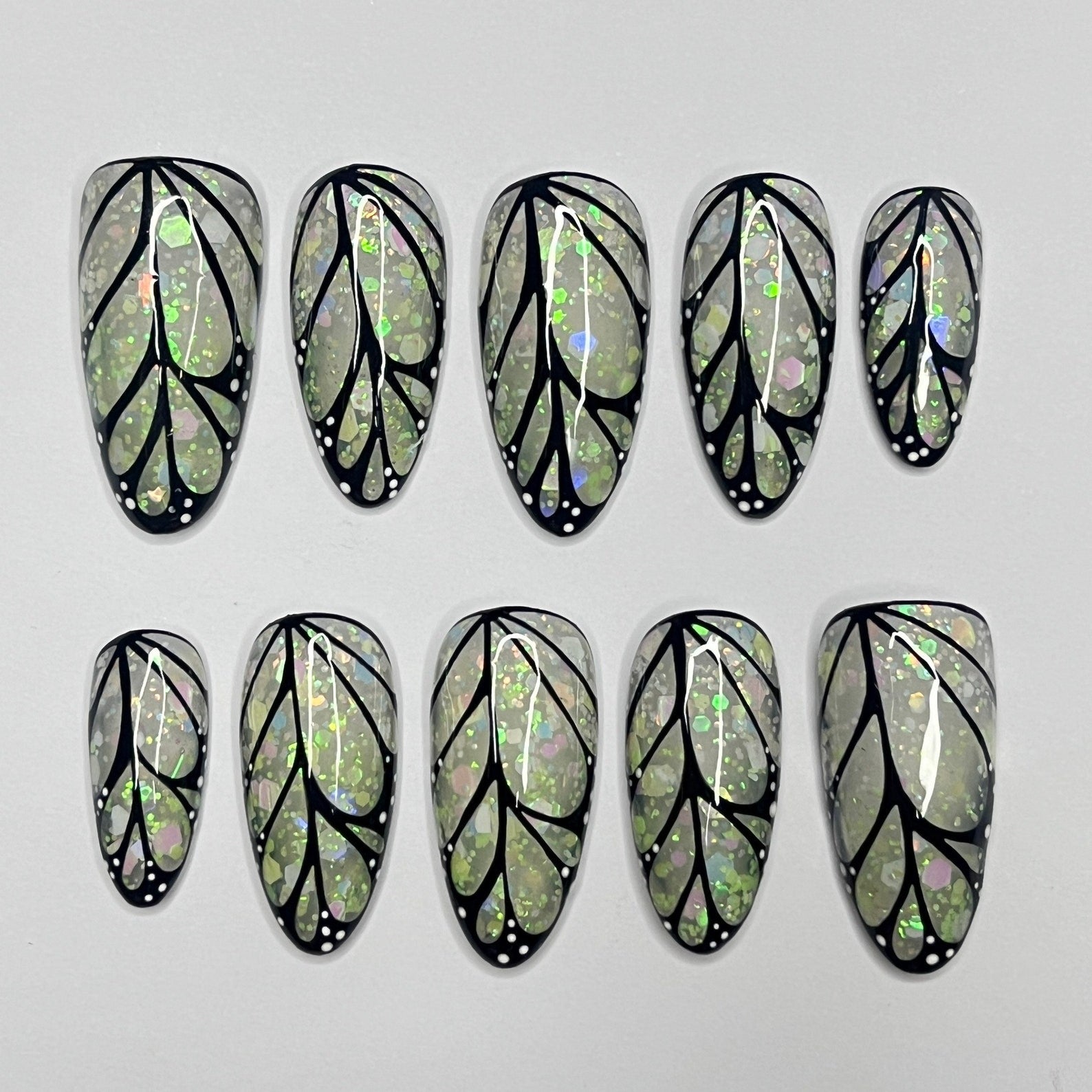 Butterfly Wings Handmade Press on nails - Summer Nails