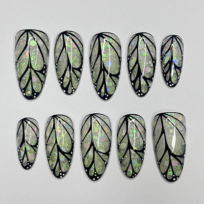 Butterfly Wings Handmade Press on nails - Summer Nails
