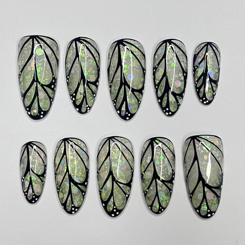 Butterfly Wings Handmade Press on nails - Summer Nails
