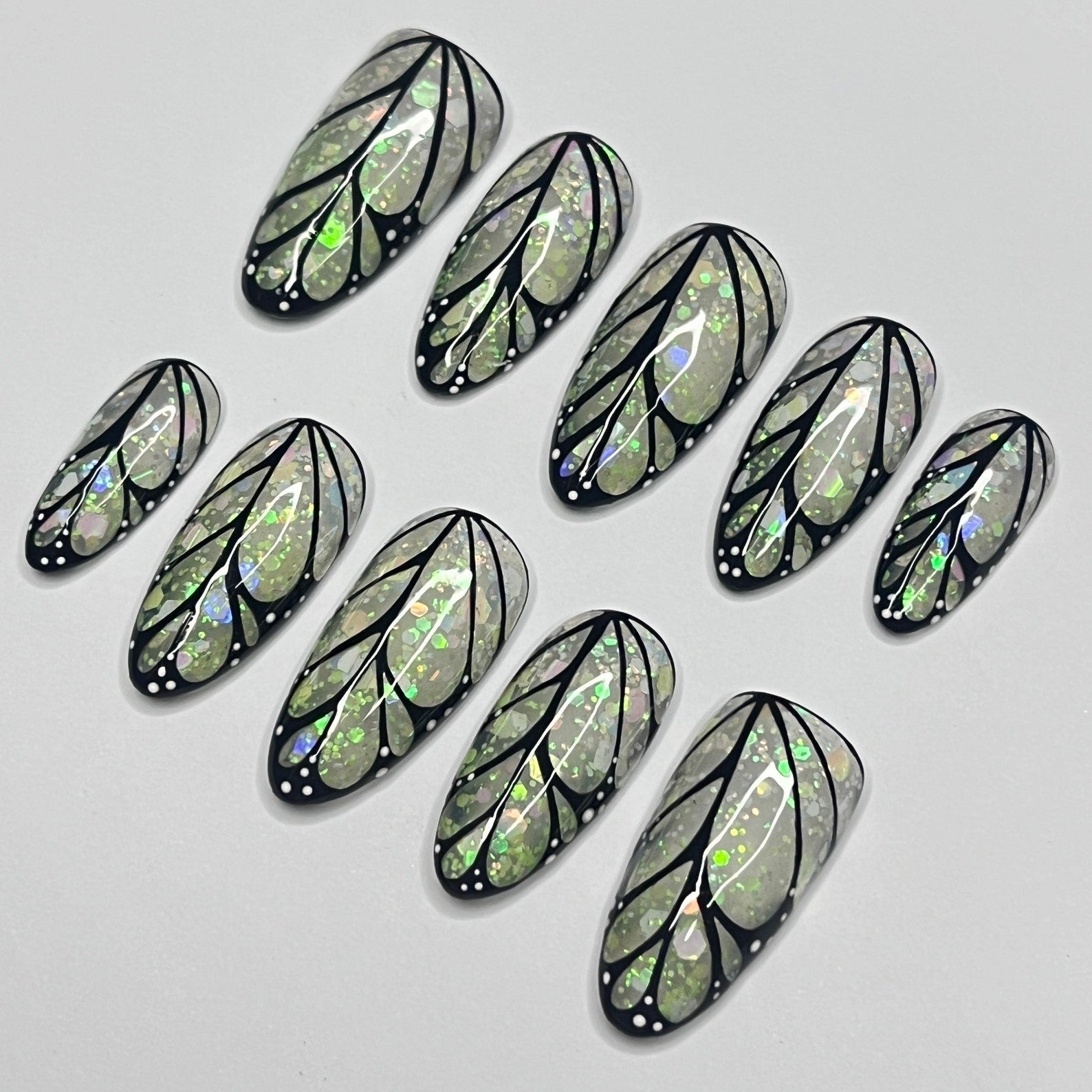 Butterfly Wings Handmade Press on nails - Summer Nails