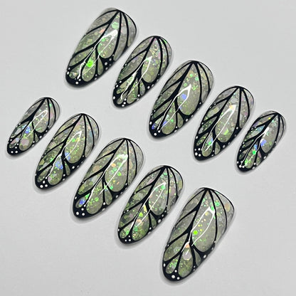 Butterfly Wings Handmade Press on nails - Summer Nails