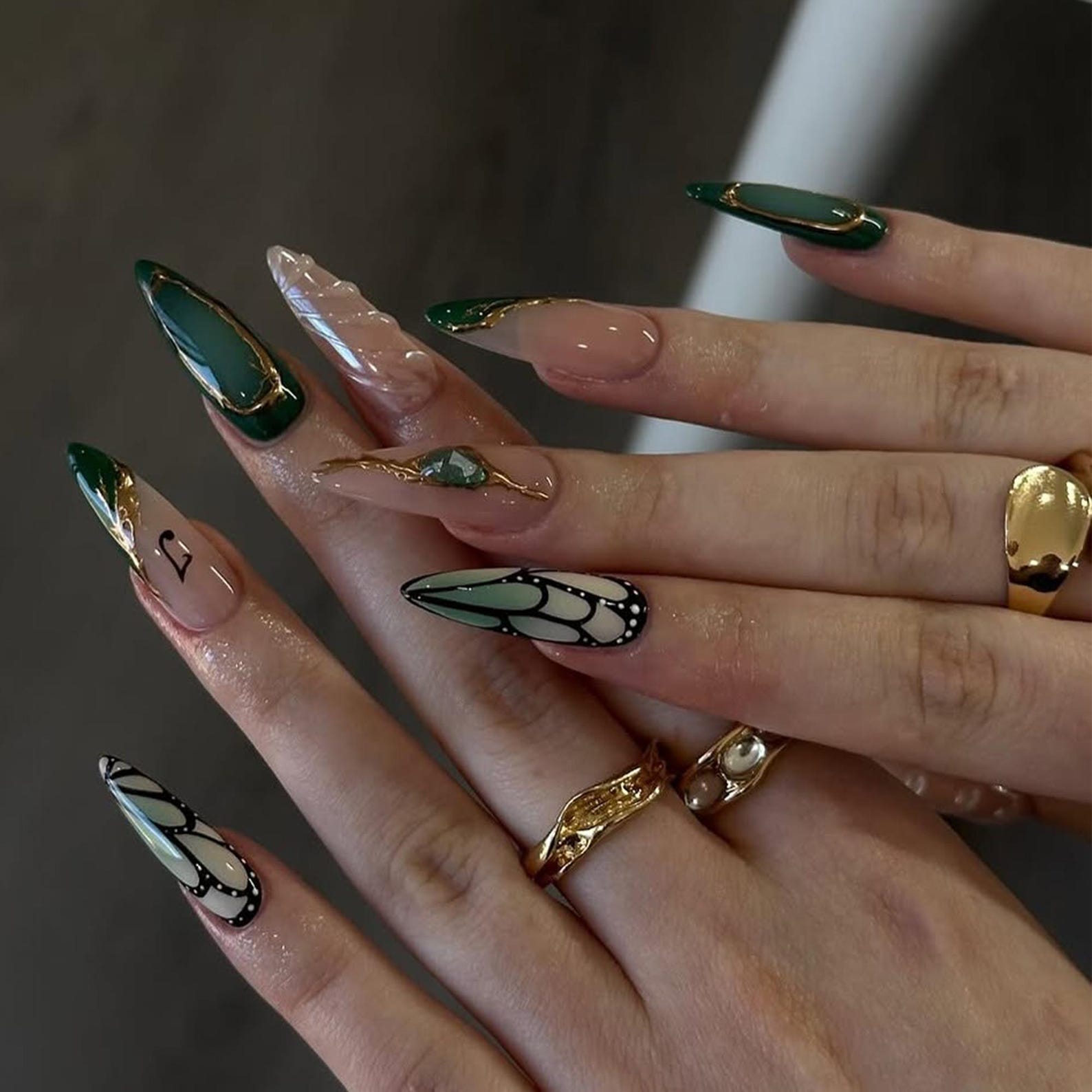 Butterfly Wings Handmade Press on nails - Summer Nails 