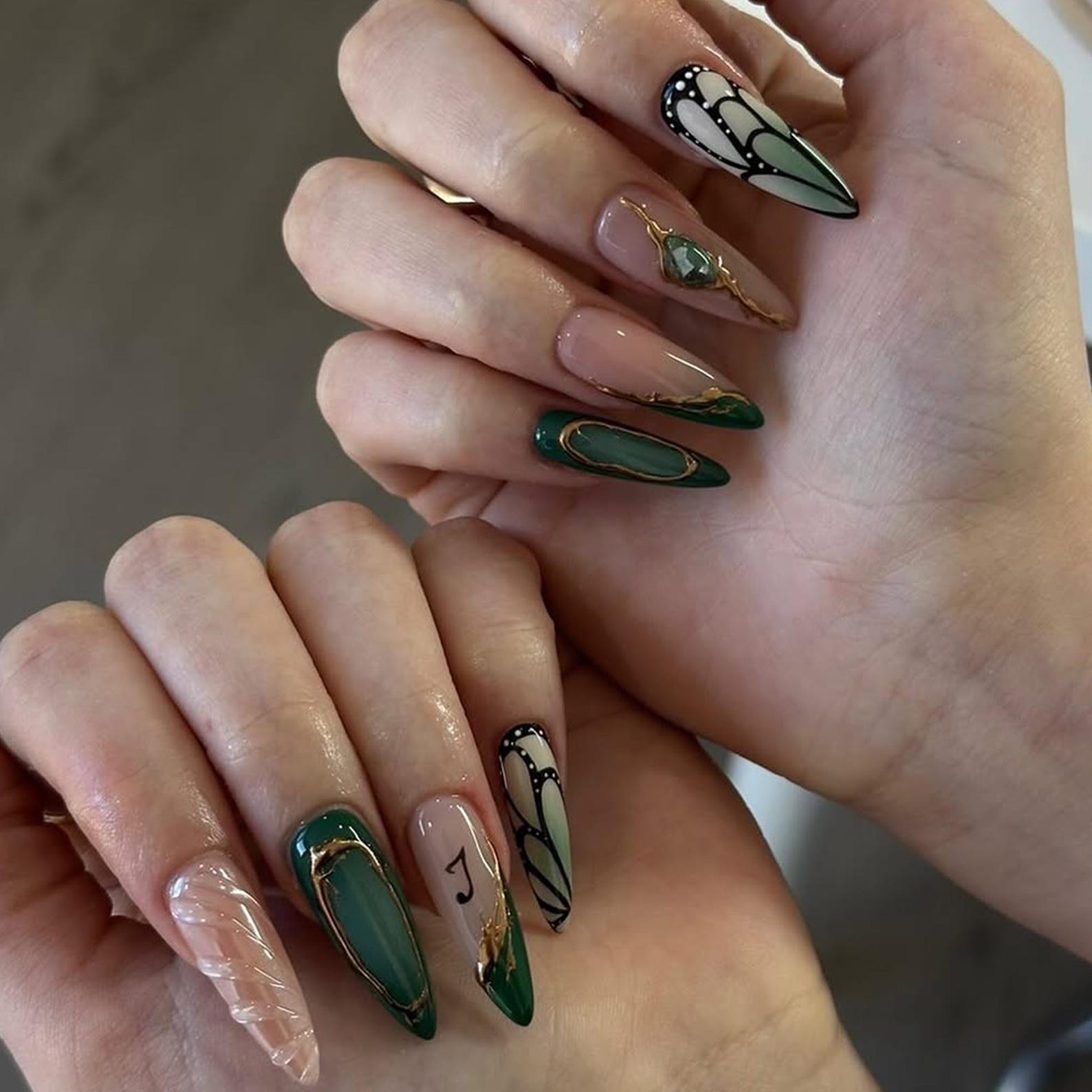 Butterfly Wings Handmade Press on nails - Summer Nails 