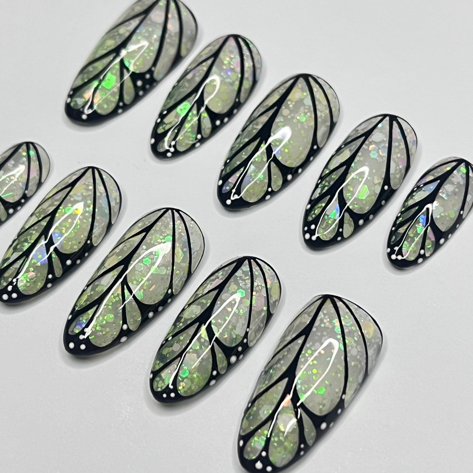 Butterfly Wings Handmade Press on nails - Summer Nails