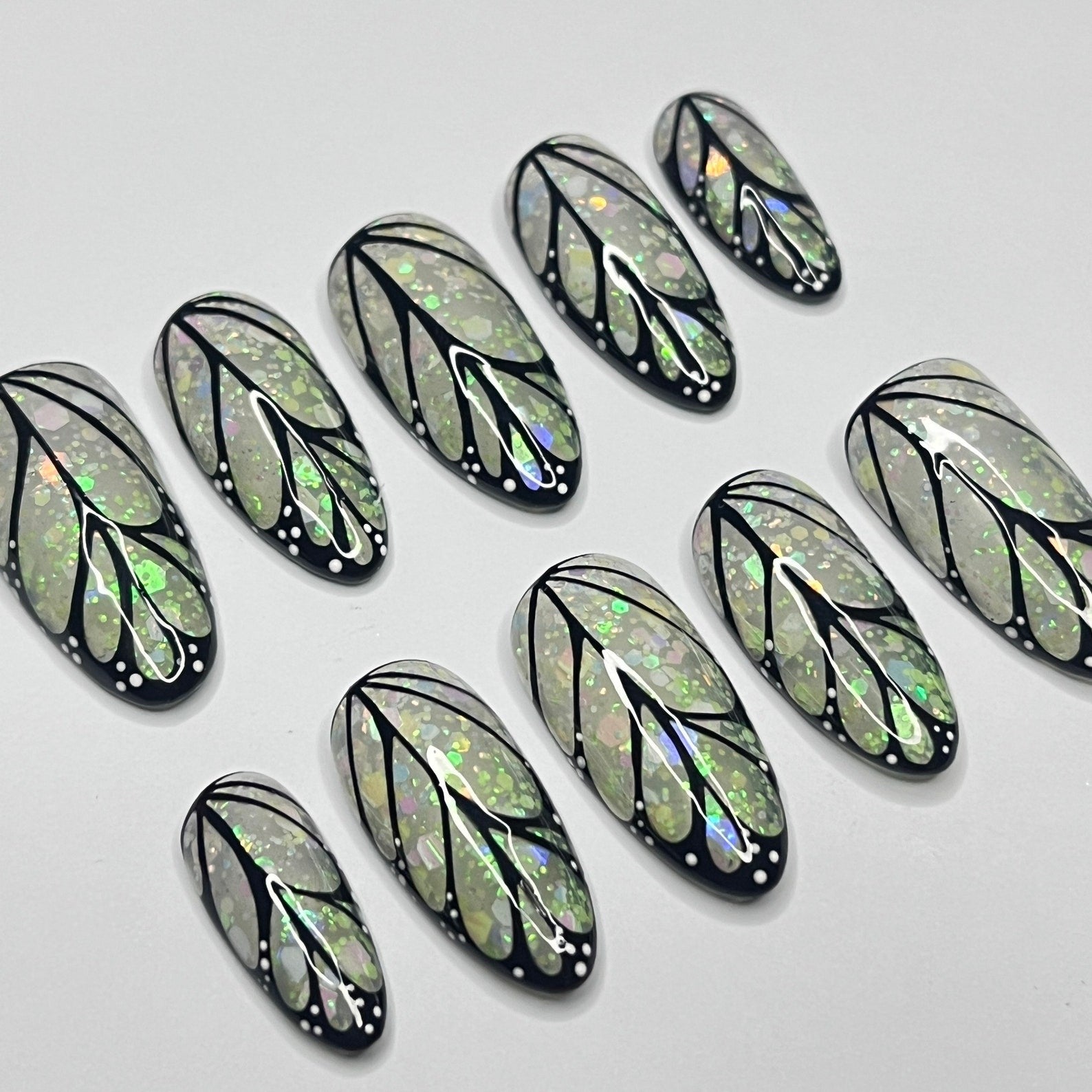 Butterfly Wings Handmade Press on nails - Summer Nails