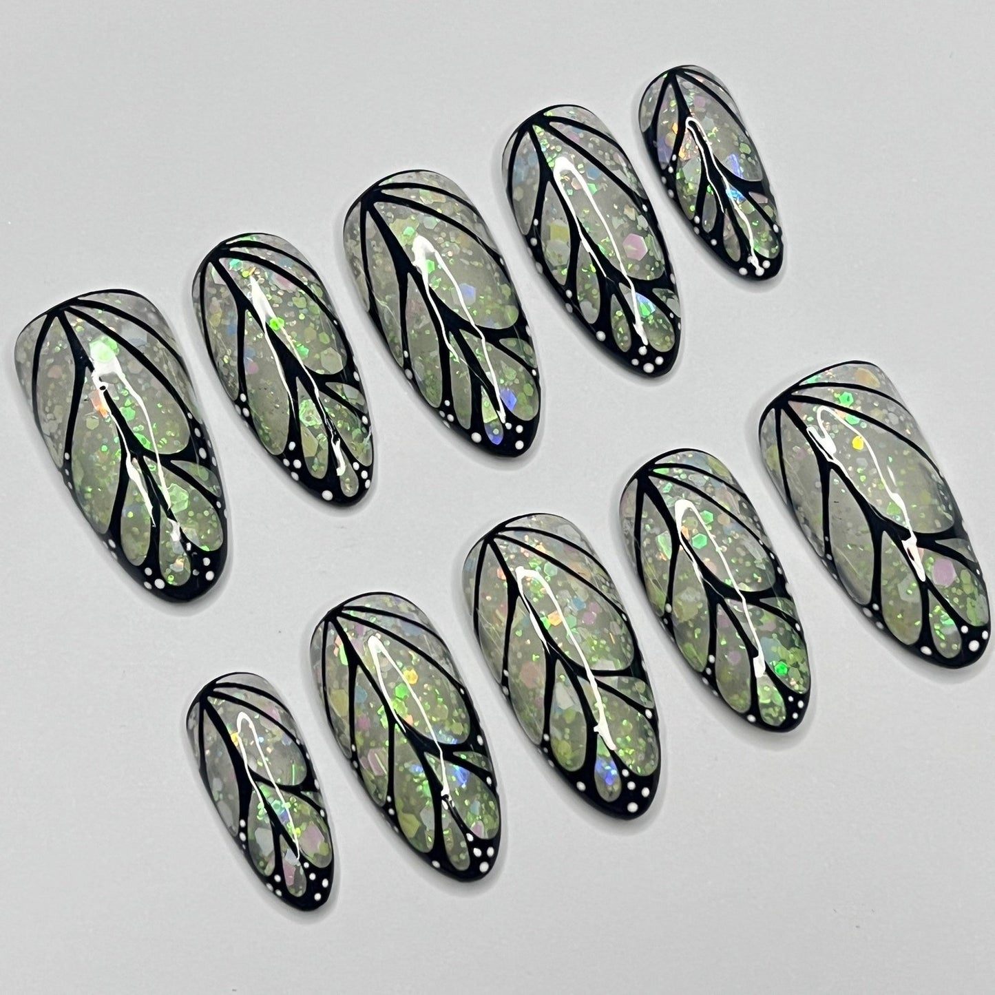 Butterfly Wings Handmade Press on nails - Summer Nails