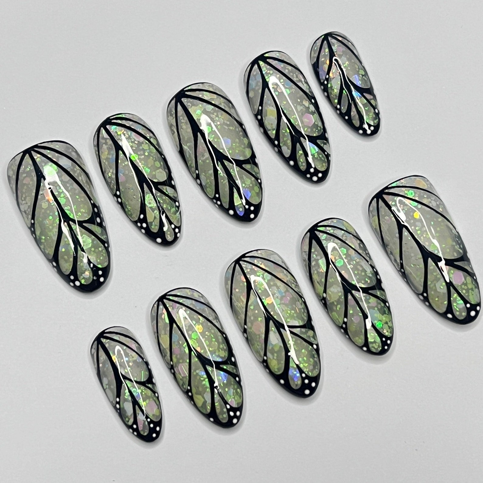 Butterfly Wings Handmade Press on nails - Summer Nails
