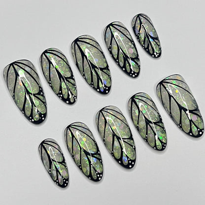 Butterfly Wings Handmade Press on nails - Summer Nails