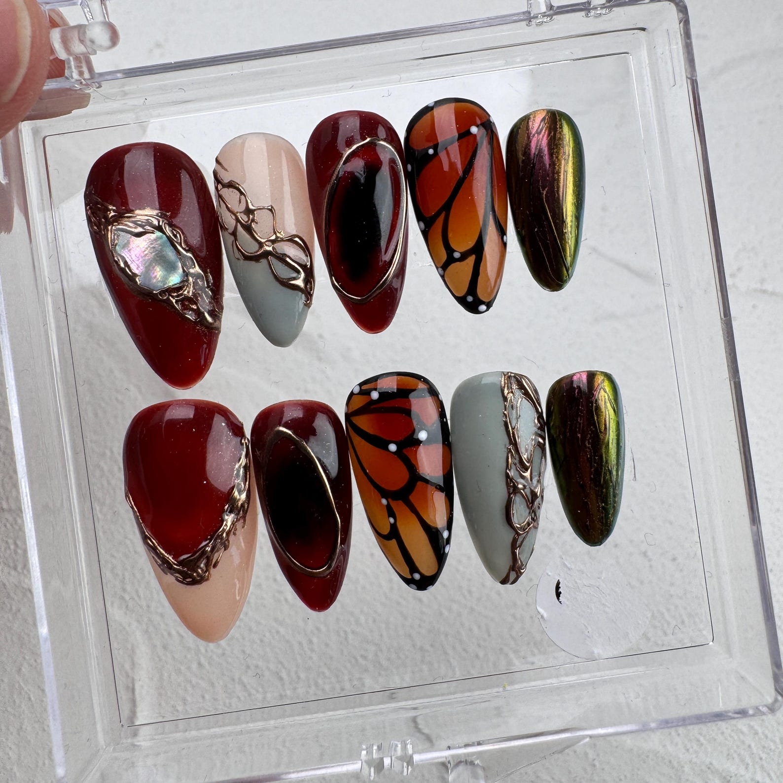 Cat eyes Summer Handmade Press on nails - Summer Nails