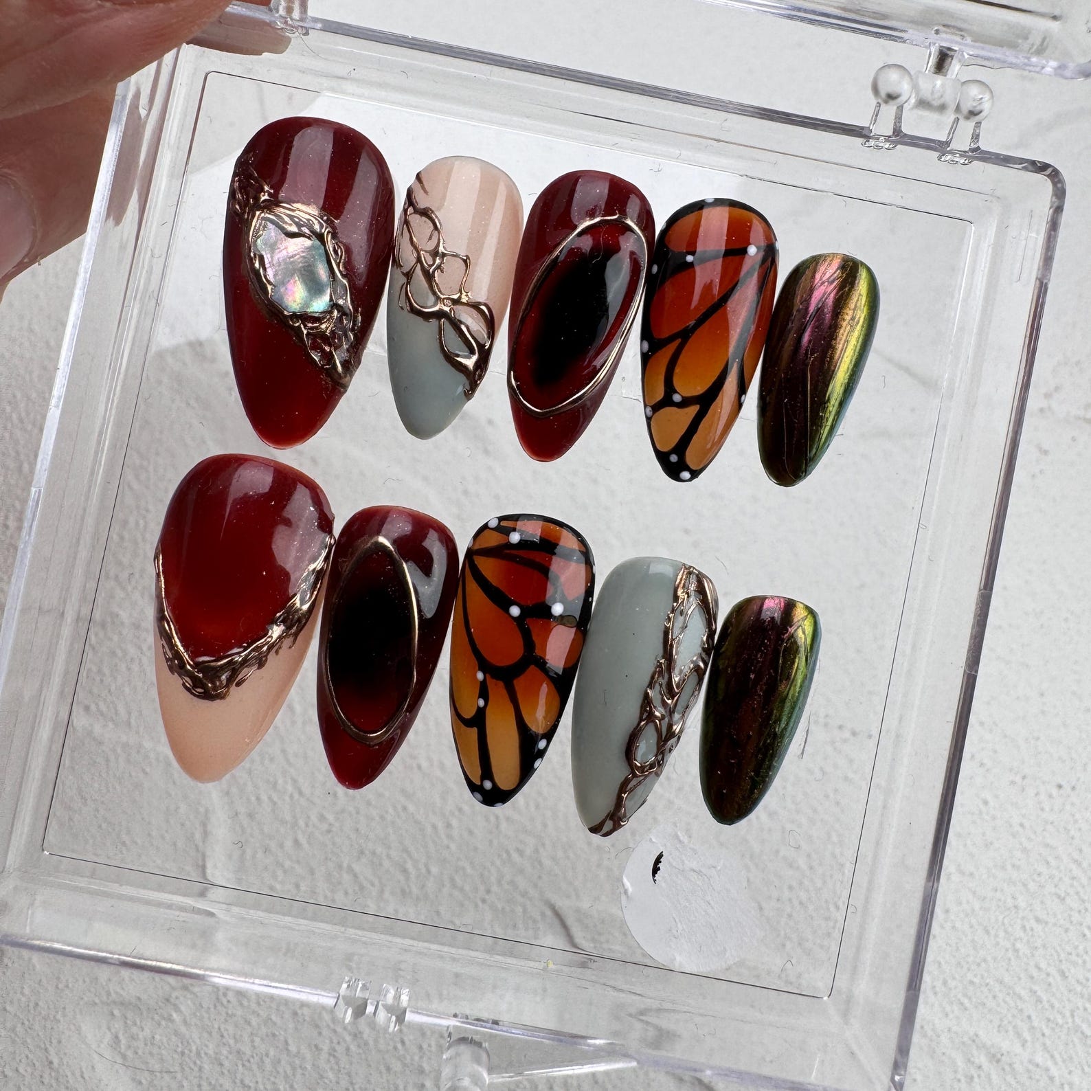 Cat eyes Summer Handmade Press on nails - Summer Nails