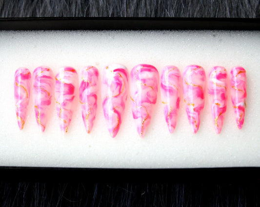 Cloudy Pinky Handmade Press on nails - Summer Nails 