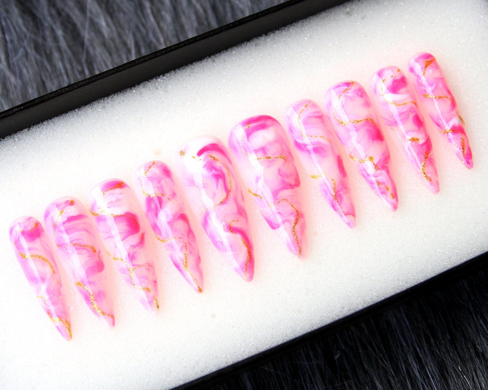 Cloudy Pinky Handmade Press on nails - Summer Nails 