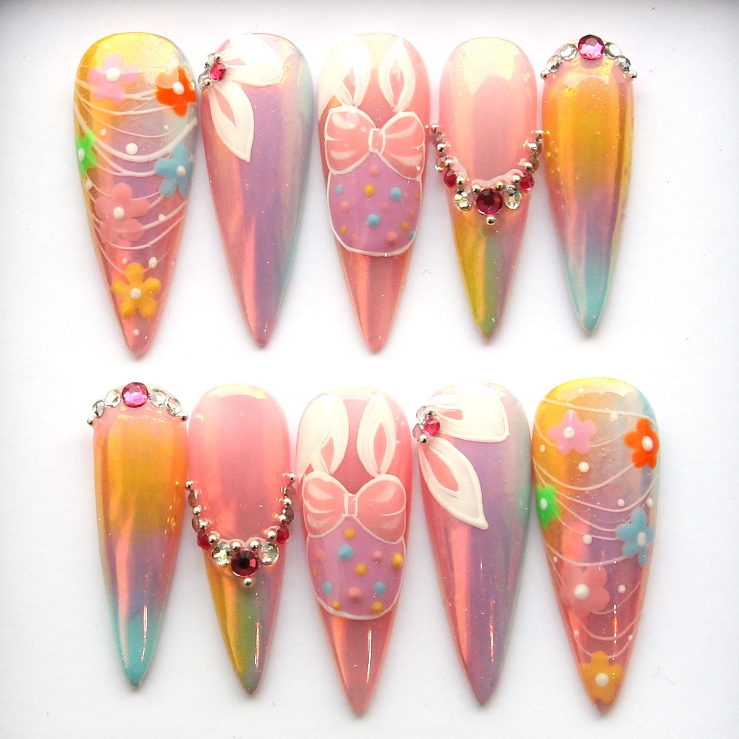 Easter Day Handmade Press on nails - Summer Nails