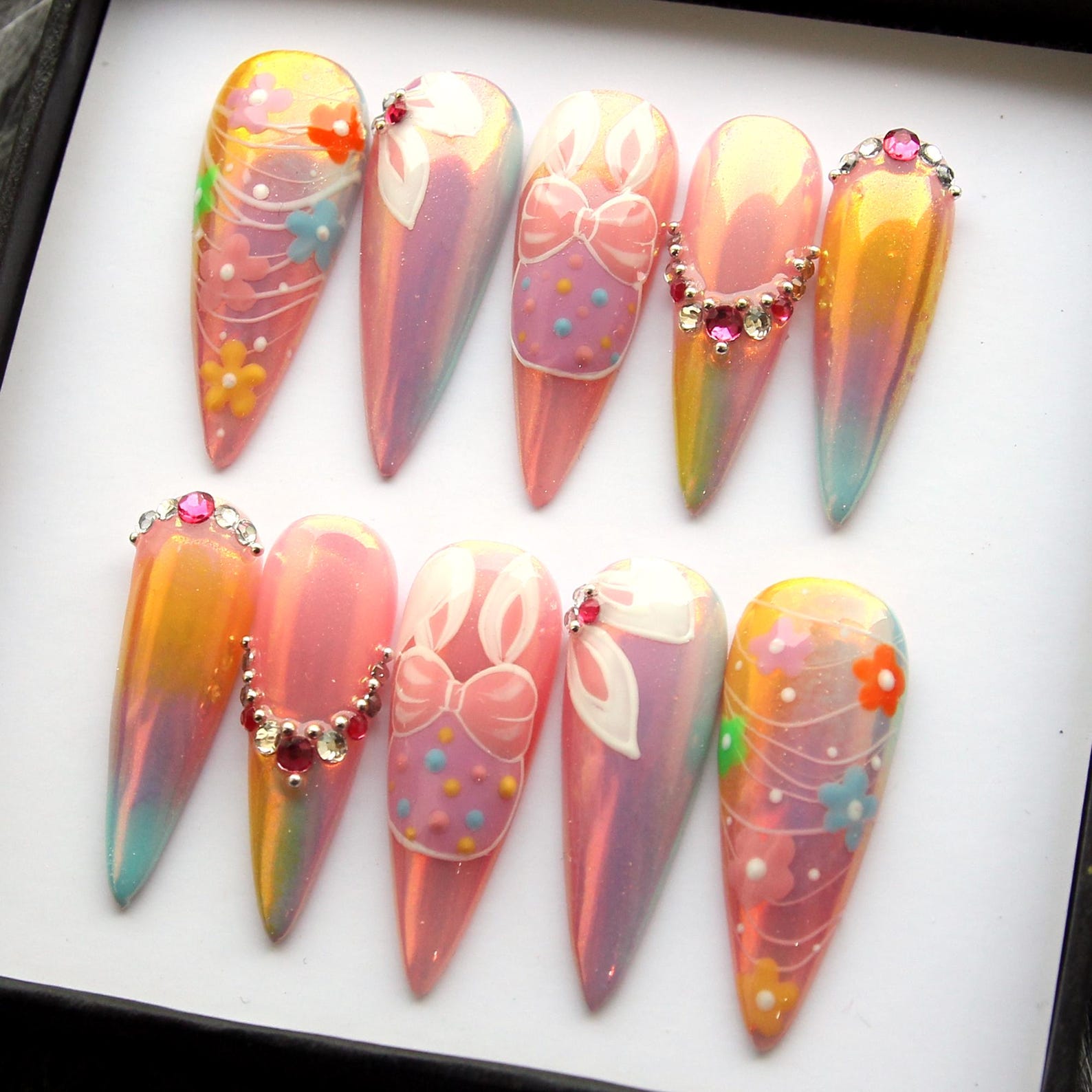 Easter Day Handmade Press on nails - Summer Nails