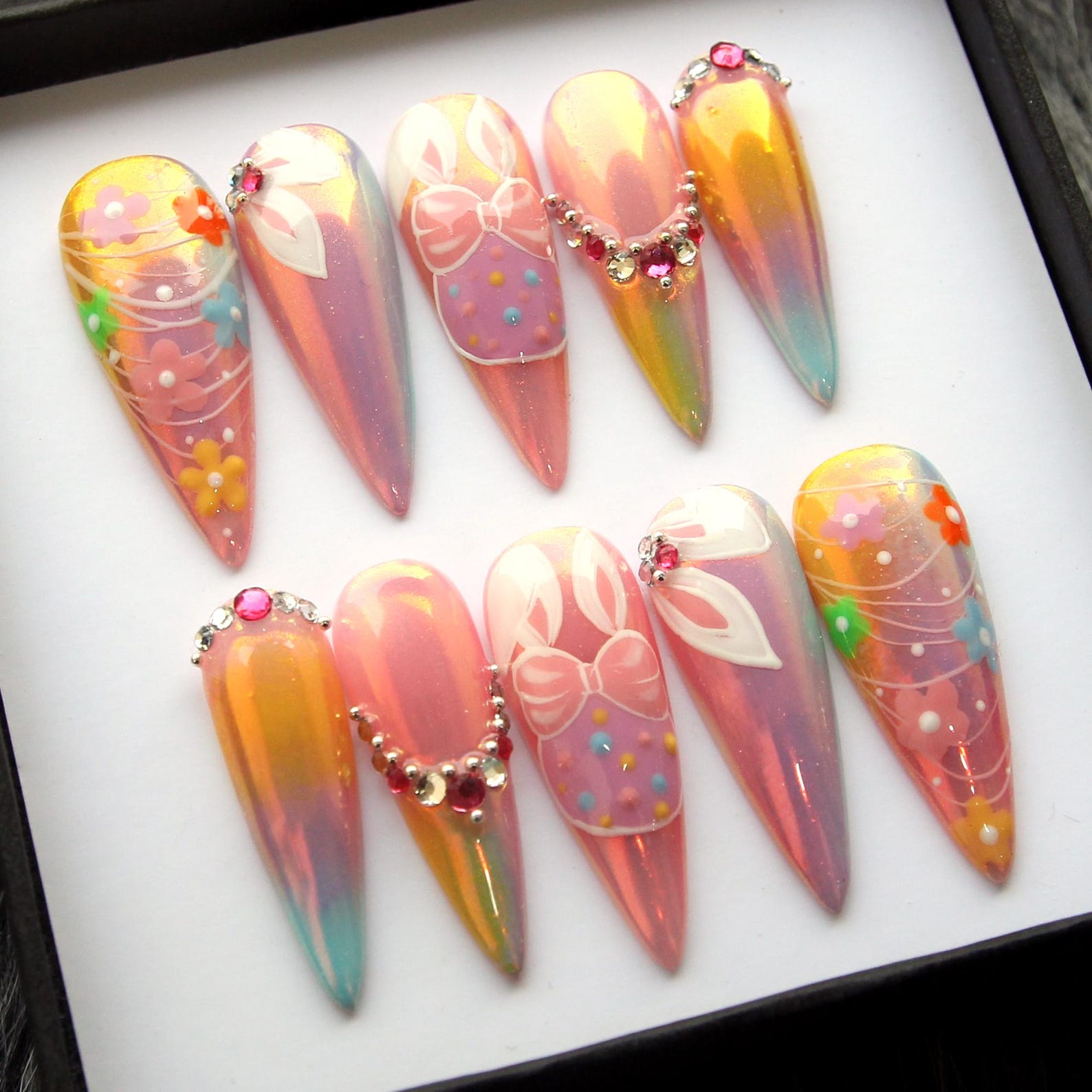 Easter Day Handmade Press on nails - Summer Nails