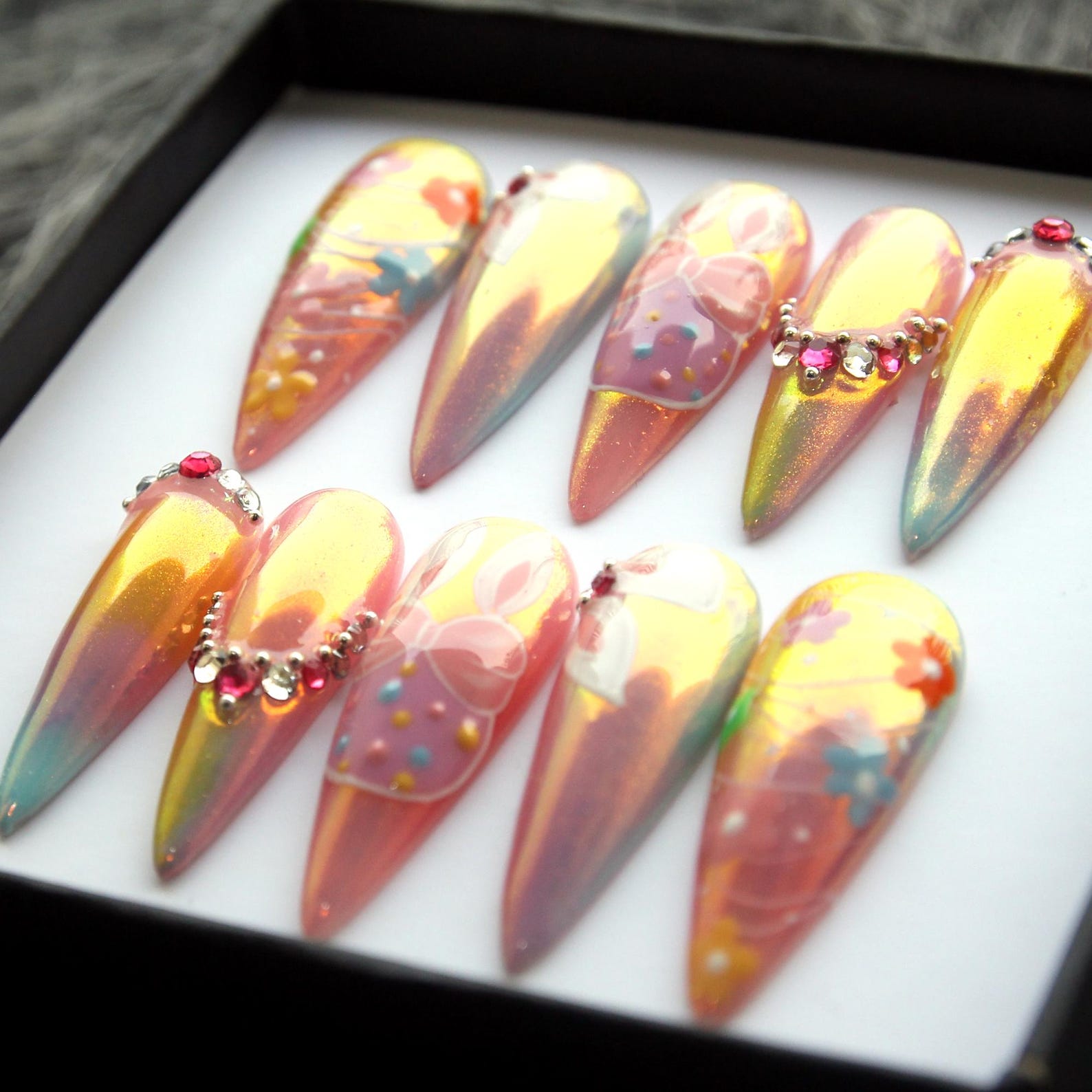 Easter Day Handmade Press on nails - Summer Nails