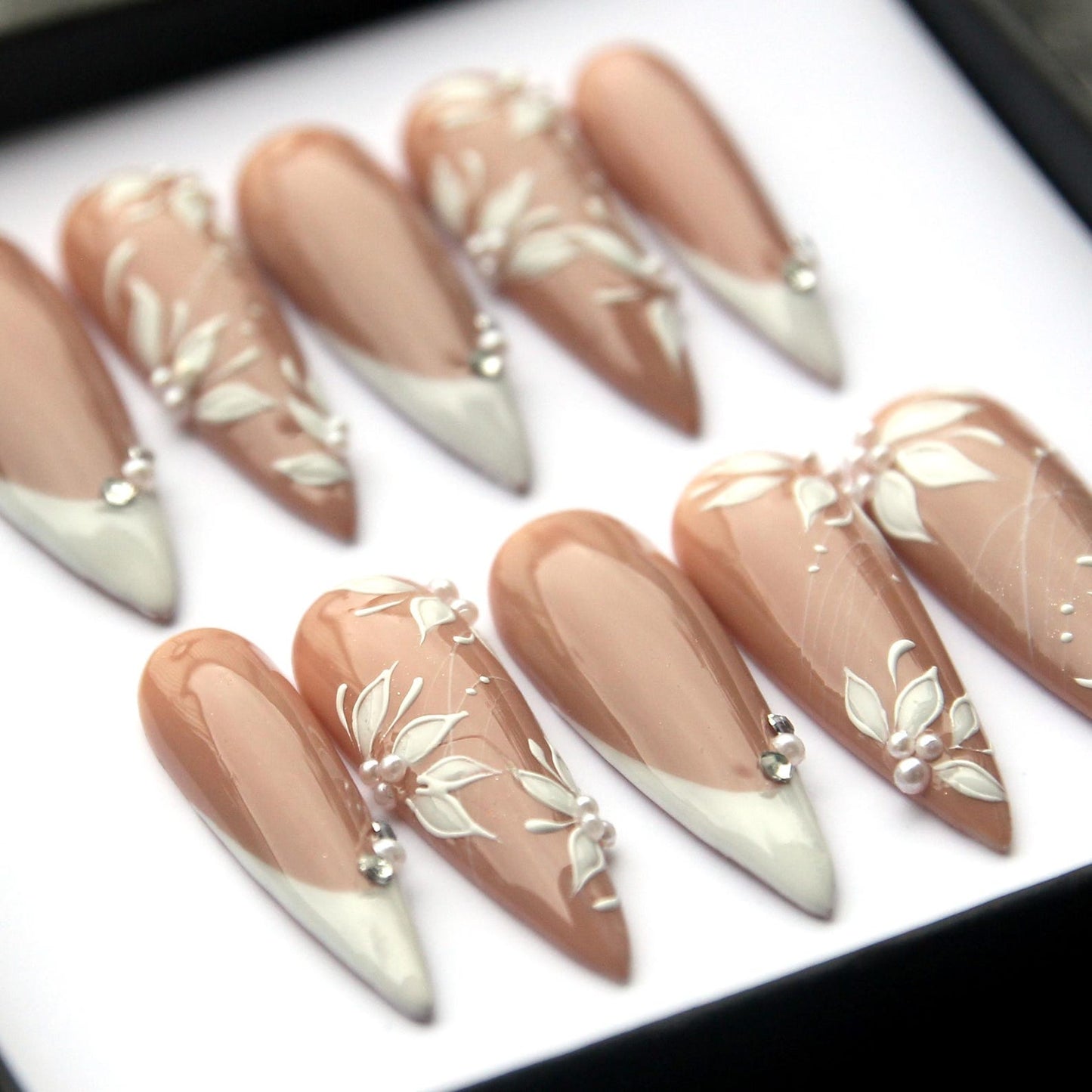 Elegant Bridal Handmade Press on nails - Summer Nails