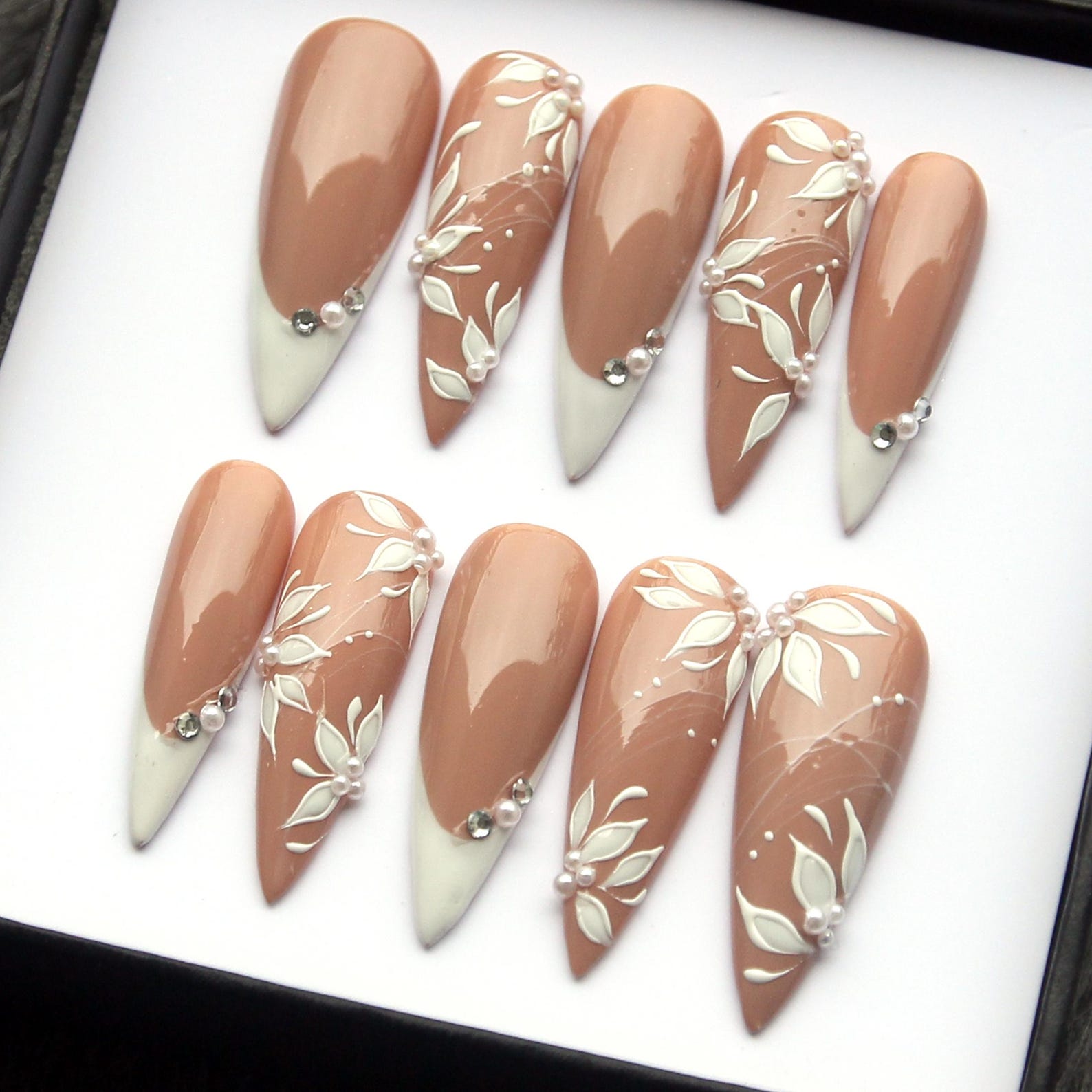 Elegant Bridal Handmade Press on nails - Summer Nails