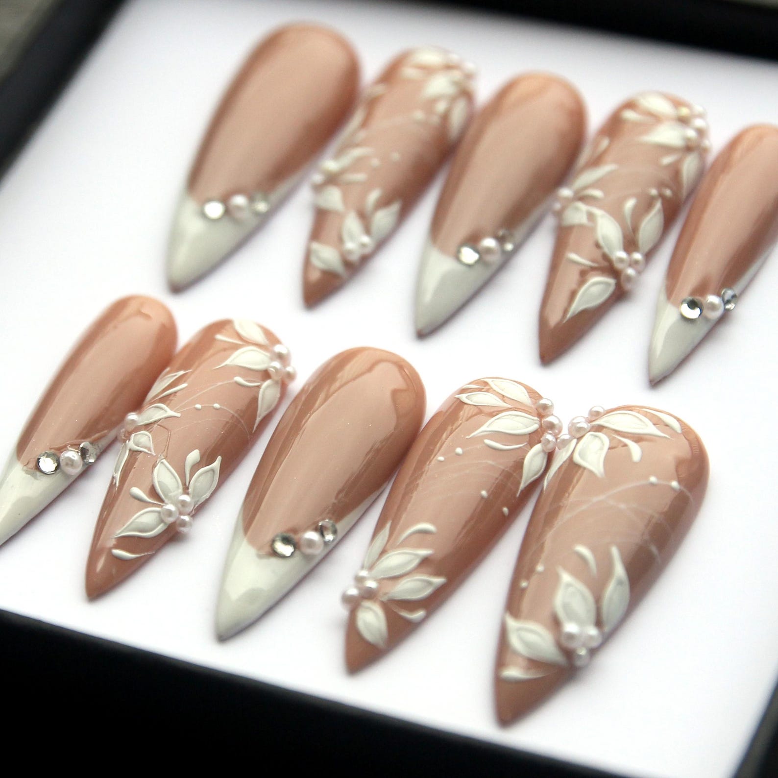 Elegant Bridal Handmade Press on nails - Summer Nails