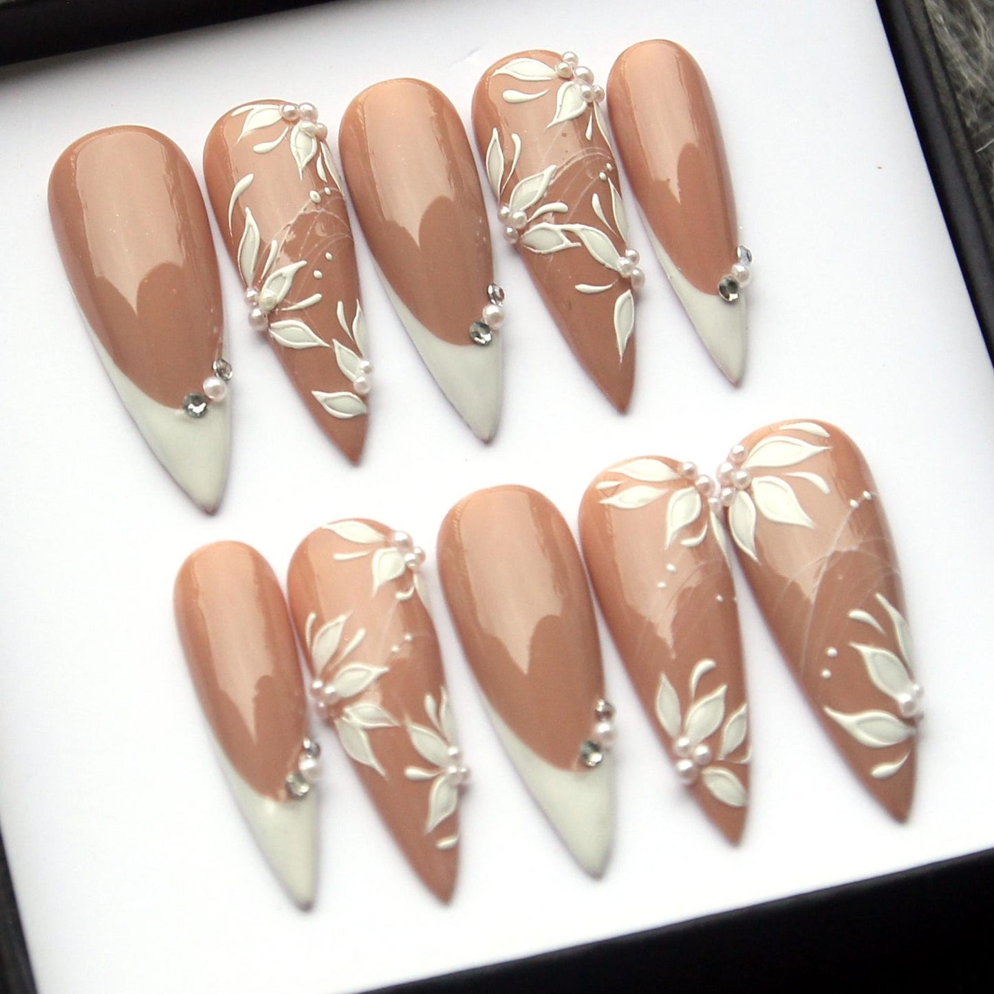 Elegant Bridal Handmade Press on nails - Summer Nails