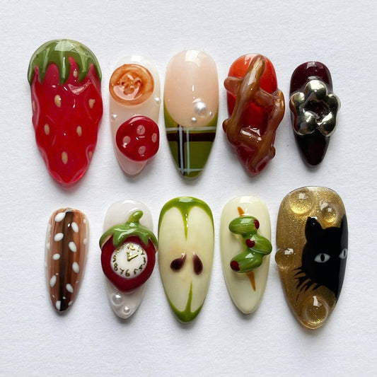 Featuring Fruits Handmade Press on nails - Summer Nails