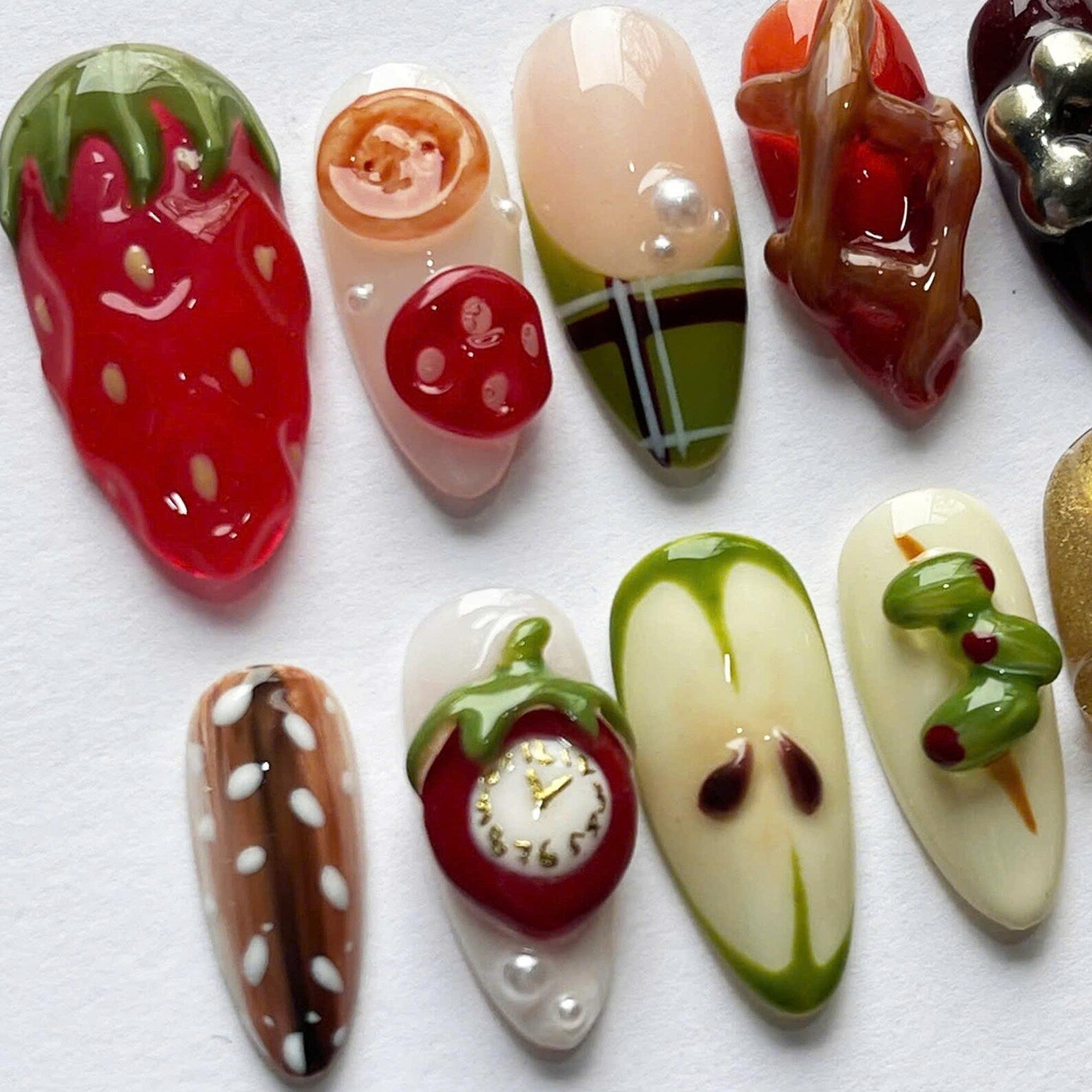 Featuring Fruits Handmade Press on nails - Summer Nails