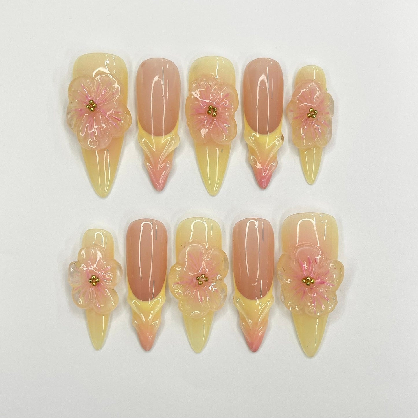 Flower Garden Handmade Press on nails - Summer Nails