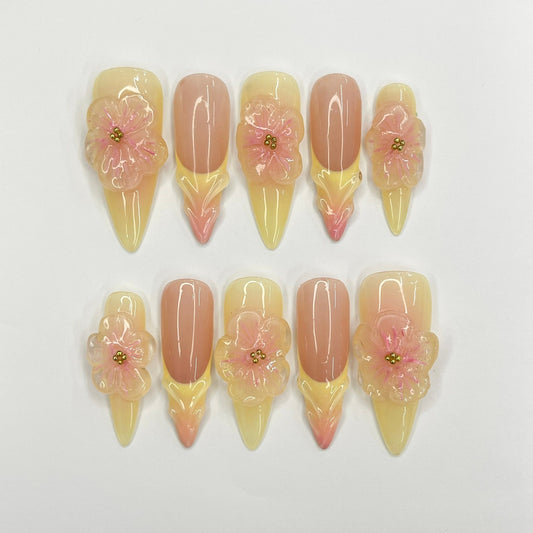 Flower Garden Handmade Press on nails - Summer Nails