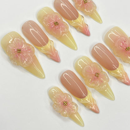 Flower Garden Handmade Press on nails - Summer Nails