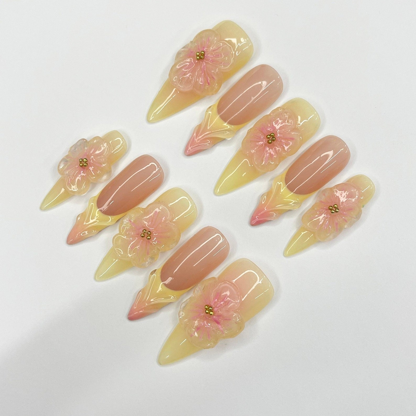 Flower Garden Handmade Press on nails - Summer Nails