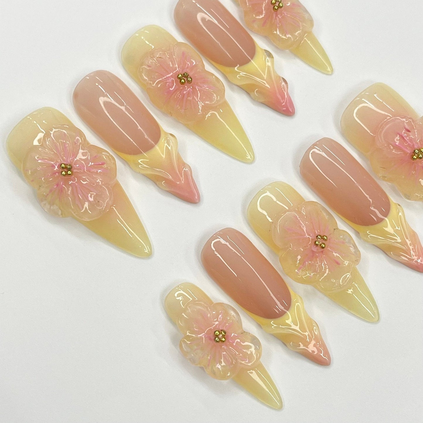 Flower Garden Handmade Press on nails - Summer Nails
