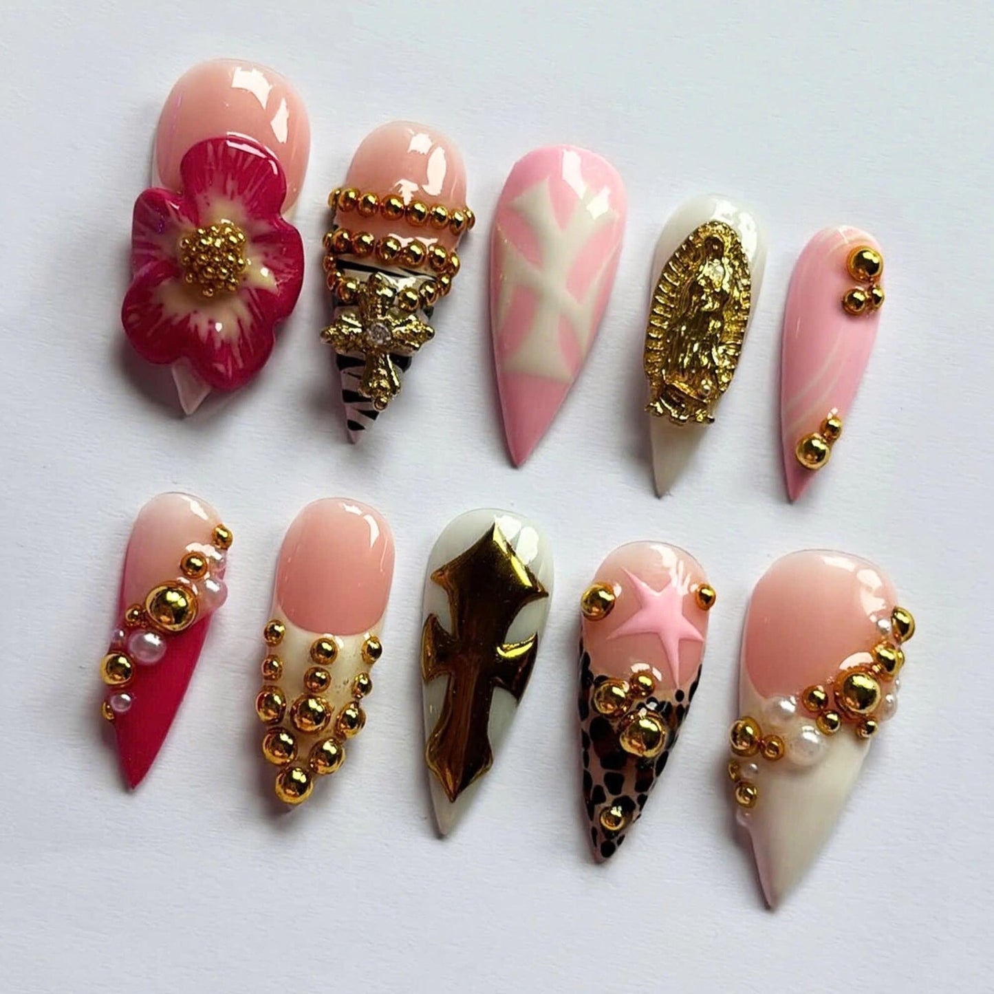 Flower Handmade Press on nails - Summer Nails