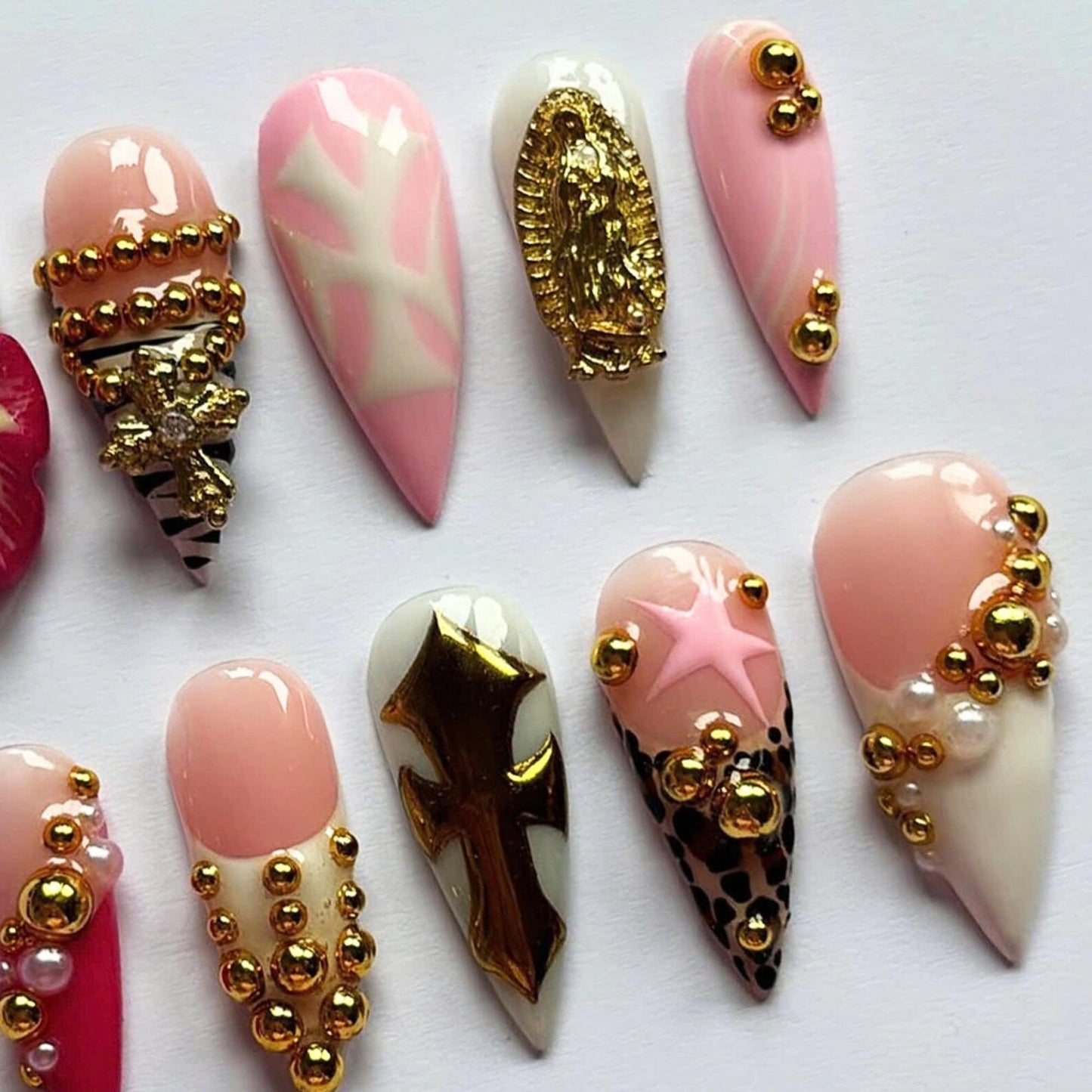 Flower Handmade Press on nails - Summer Nails