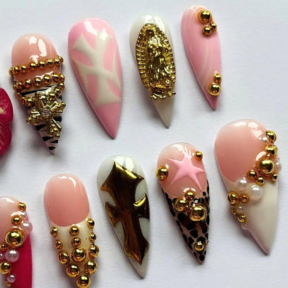 Flower Handmade Press on nails - Summer Nails