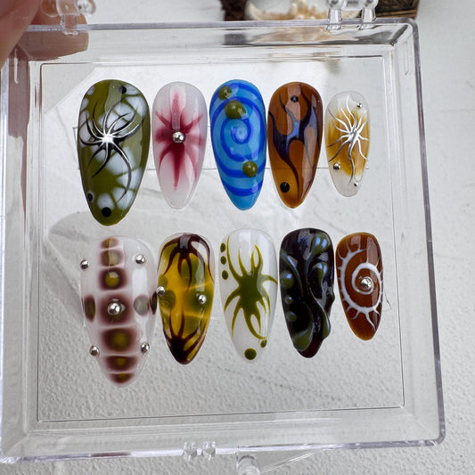 Flower Summer Style Handmade Press on nails - Summer Nails