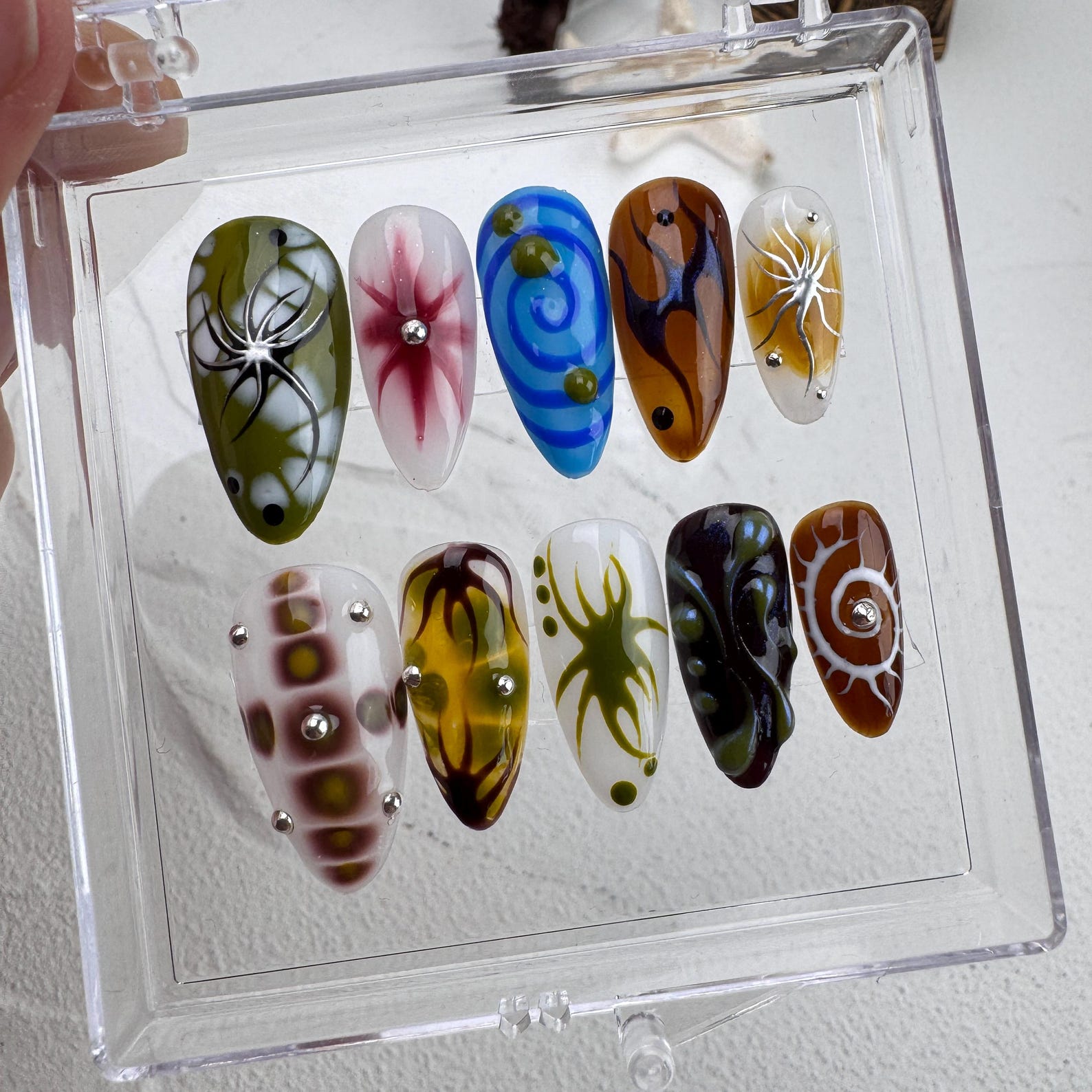 Flower Summer Style Handmade Press on nails - Summer Nails