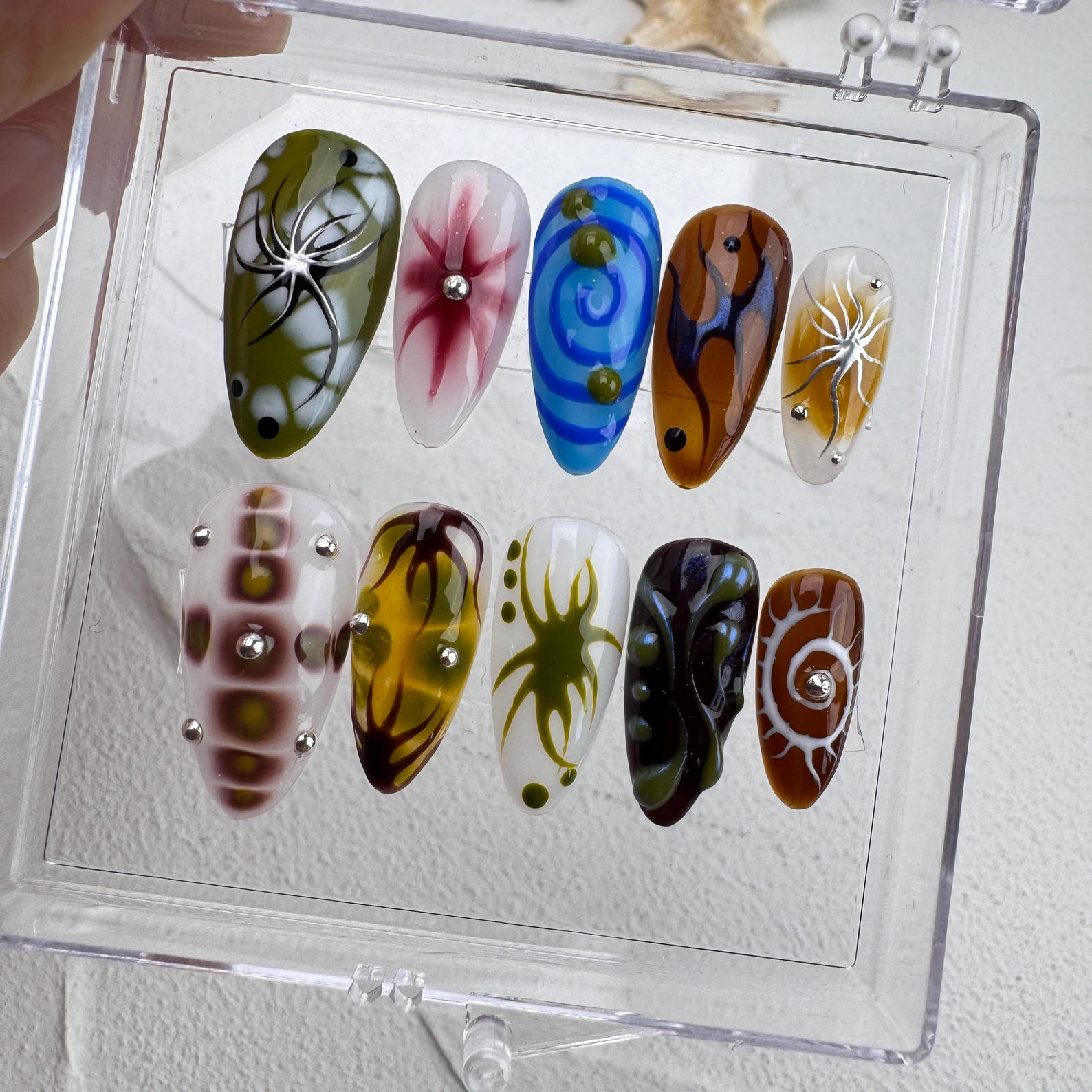 Flower Summer Style Handmade Press on nails - Summer Nails